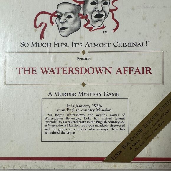 NWT Vintage Murder Mystery Game How To Host Murder Watersdown Affair Adventure - Picture 2 of 9